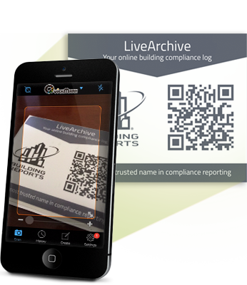 Phone camera capturing LiveArchive QR code.